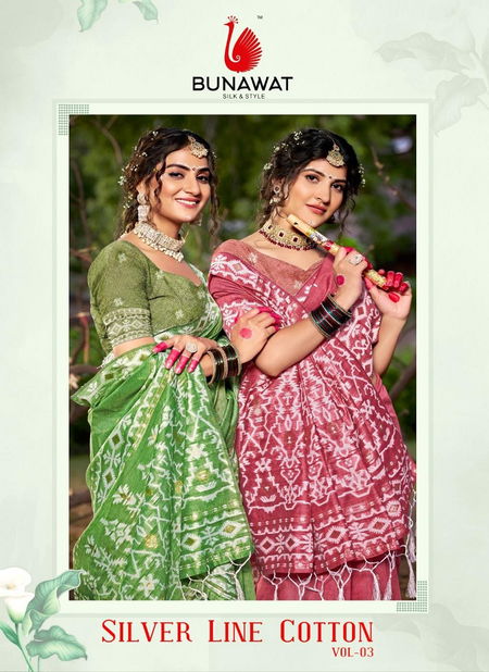 Silver Line Cotton Vol 3 By Bunawat Designer Wedding Sarees Wholesale Online Catalog